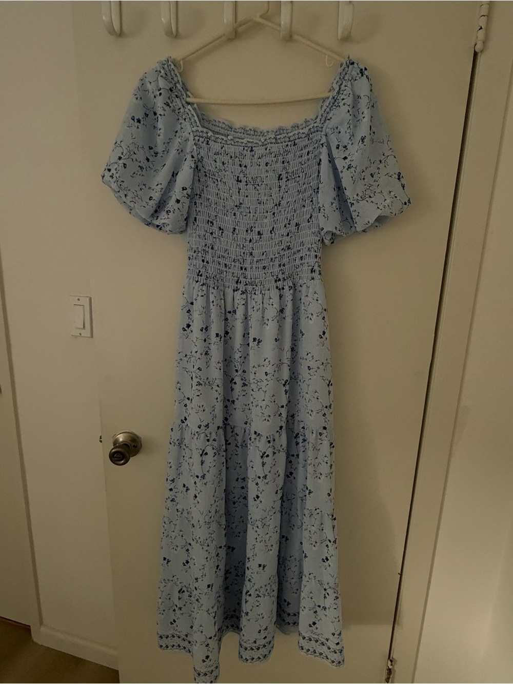 Light Blue Floral Midi Dress